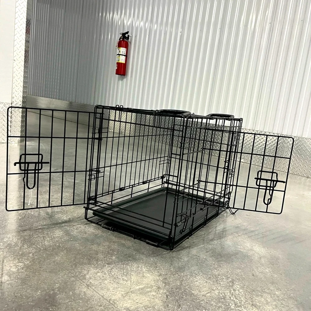Small double door folding dog crate negotiable